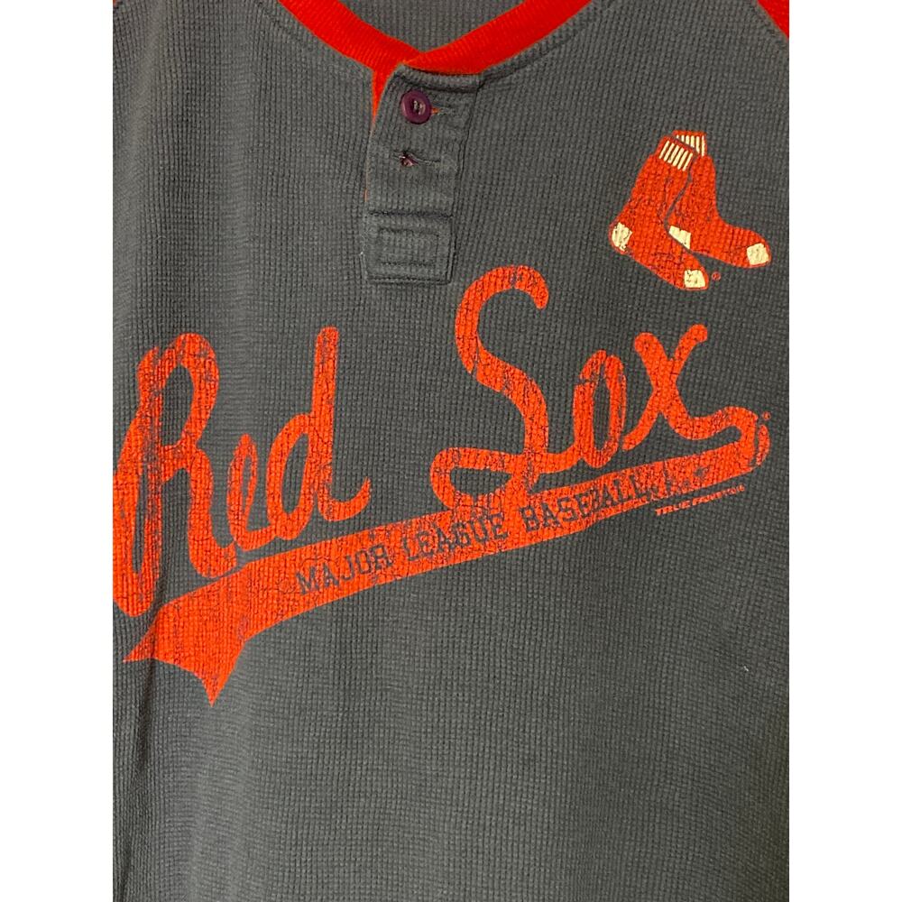 MLB Official Men's Size XL Boston Red Sox Long Sleeve T-Shirt Red Blue - Picture 3 of 5